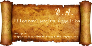 Miloszavlyevits Angelika névjegykártya